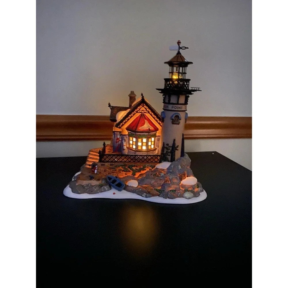 Department 56 Lighthouse Lynton Point Tower Dickens Village Vintage Christmas